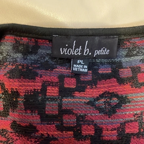 Violet B women’s jacket coat petite large top western Aztec tapestry black zip - Picture 3 of 7